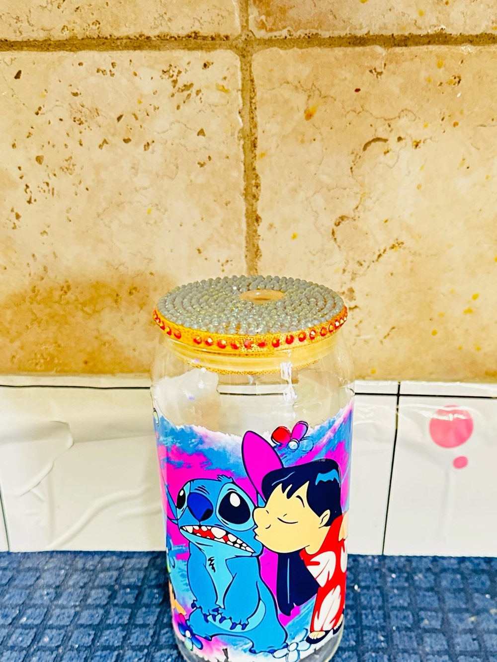 Disney Lilo & Stitch Pink and Blue Decorative Aquarium Jar